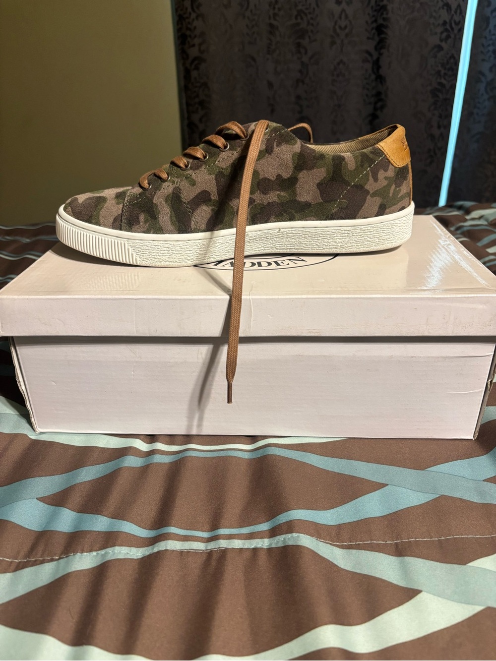 Steve Madden Camouflage Low-Top Sneakers with Tan Accents
